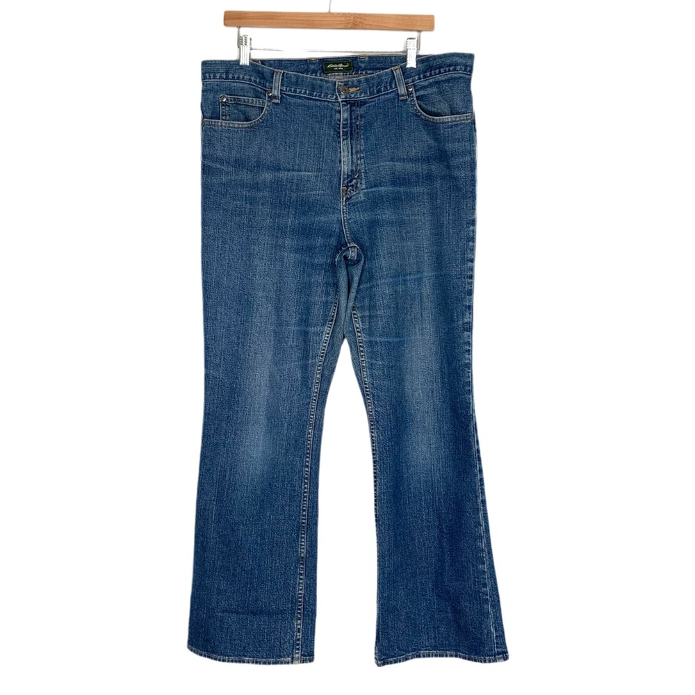 Eddie Bauer Women’s Bootcut Jeans Size 16 Petite Medium Wash High Waist 11” Rise